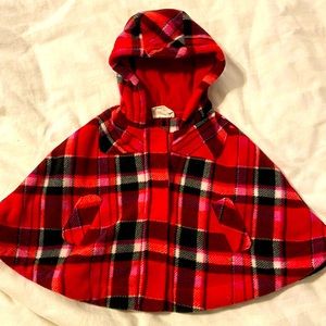 Toddler girl fleece flannel poncho